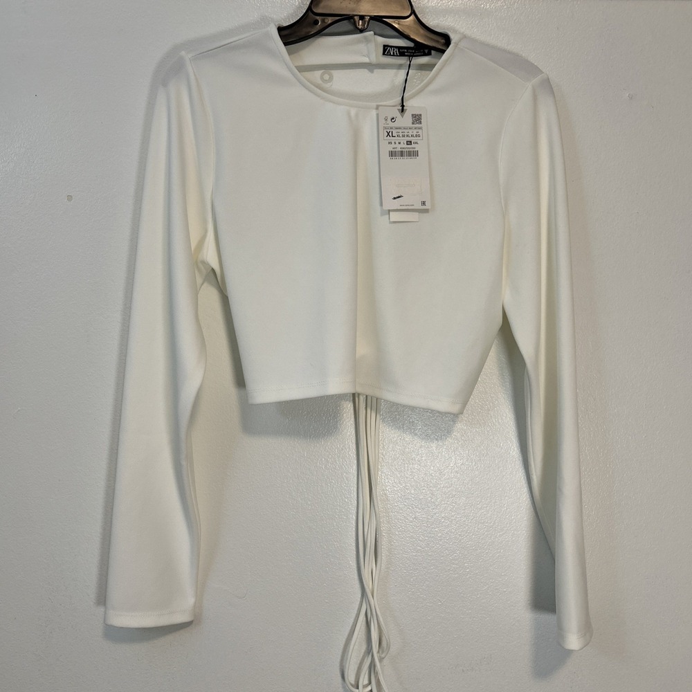 Zara Junior XL Top L Skirt Oyster White Open Back Crop Top Set Bridal 6348 - Picture 2 of 10